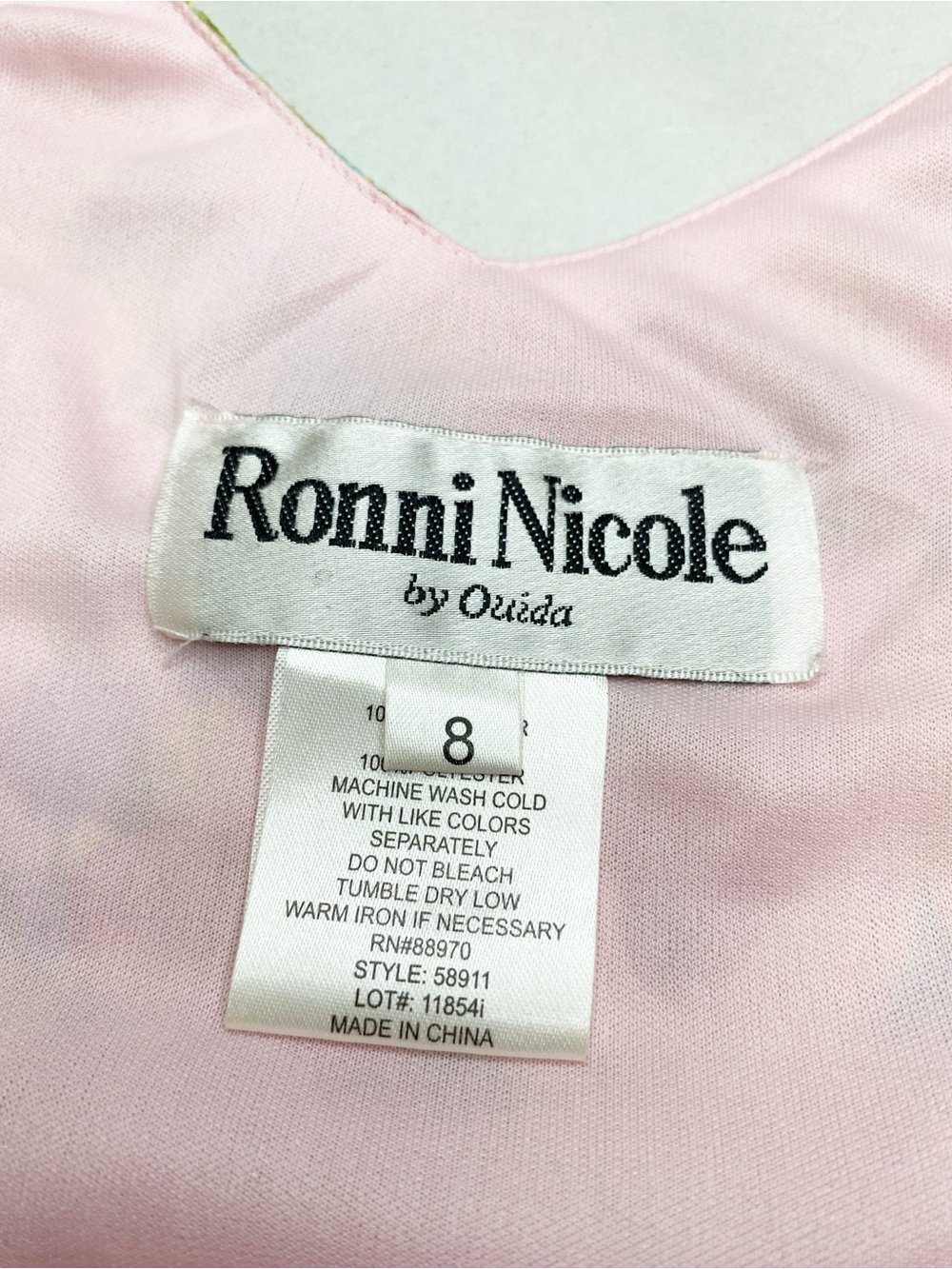 Vintage Y2K Ronnie Nicole Watercolor Floral Handkerchief Midi Dress Size 8 - Picture 4 of 4